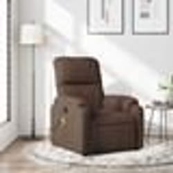 vidaXL Fauteuil inclinable de massage marron tissu microfibre