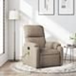 vidaXL Fauteuil inclinable de massage taupe tissu microfibre