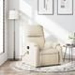 vidaXL Fauteuil inclinable de massage beige tissu microfibre
