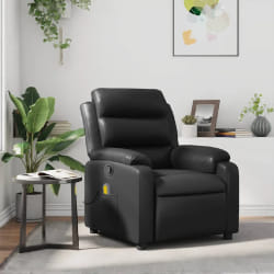 vidaXL Fauteuil de massage inclinable Noir Similicuir