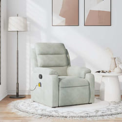 Vidaxl - Fauteuil de massage inclinable gris clair velours