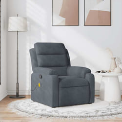 Vidaxl - Fauteuil de massage inclinable gris foncé velours