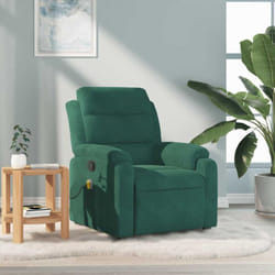 Vidaxl - Fauteuil de massage inclinable vert foncé velours