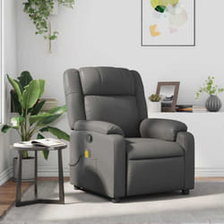 Vidaxl - Fauteuil de massage inclinable Gris Similicuir