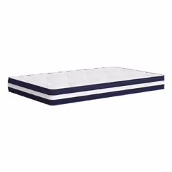 VidaXL 372850, Matelas à ressorts, Medium/Hard, Noir, Bleu, Blanc, Polyester, mousse, Dos, Bord, Estomac