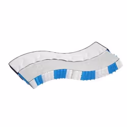 VidaXL 372851, Taille enfant / adulte, Matelas à ressorts, Moyen, Noir, Bleu, Blanc, Polyester, Polyester