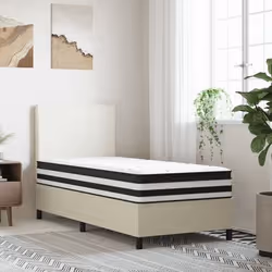 VidaXL 372912, Taille enfant / adulte, Matelas à ressorts, Moyen, Noir, Gris, Blanc, Polyester, mousse