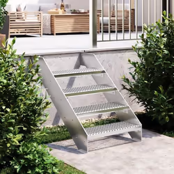 vidaXL Escalier en caillebotis 60x24x7 cm acier galvanisé