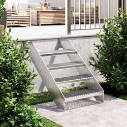 vidaXL Escalier en caillebotis 60x24x7 cm acier galvanisé