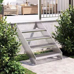 vidaXL Escalier en caillebotis 70x24x7 cm acier galvanisé
