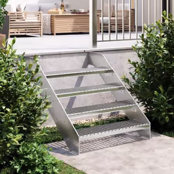 vidaXL Escalier en caillebotis 80x24x7 cm acier galvanisé