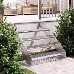 vidaXL Escalier en caillebotis 90x24x7 cm acier galvanisé