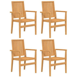 Vidaxl - Chaises de jardin empilables lot de 4 56,5x57,5x91 cm bois teck