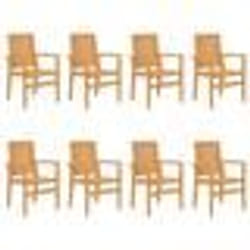 vidaXL Chaises de jardin empilables lot de 8 56,5x57,5x91 cm bois teck