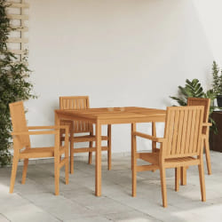 vidaXL Ensemble à manger de jardin 5pcs Bois de teck massif
