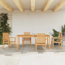 vidaXL Ensemble à manger de jardin 5pcs Bois de teck massif
