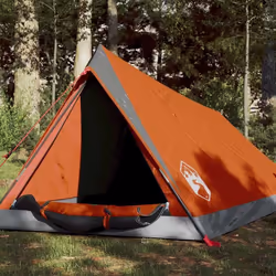 vidaXL Tente de camping 2 personnes gris et orange imperméable