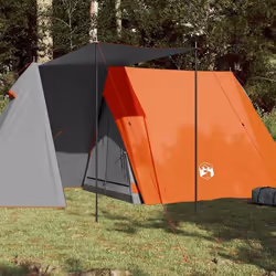 vidaXL Tente de camping 3 personnes gris et orange imperméable