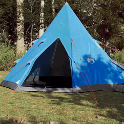 vidaXL Tente de camping tipi 4 personnes bleu imperméable