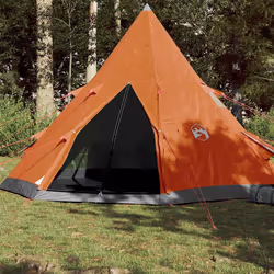vidaXL Tente de camping tipi 4 personnes orange imperméable