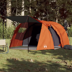 vidaXL Tente de camping tunnel 4 personnes gris et orange imperméable