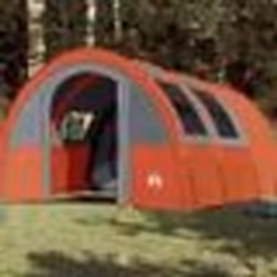 vidaXL Tente de camping tunnel 4 personnes gris et orange imperméable