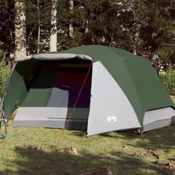vidaXL Tente de camping avec porche 4 personnes vert imperméable