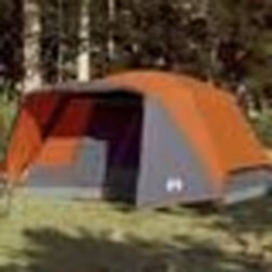 vidaXL Tente de camping et porche 4 personnes gris orange imperméable