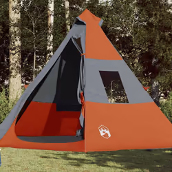 vidaXL Tente de camping tipi 7 personnes orange imperméable