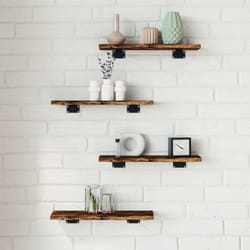Tagères murales 4 pcs chêne fumé 40x10x1,5cm bois d'ingénierie Vidaxl