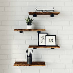 Tagères murales 4 pcs chêne fumé 40x20x1,5cm bois d'ingénierie Vidaxl
