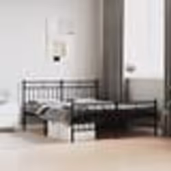vidaXL Cadre de lit métal sans matelas avec pied de lit noir 160x200cm - 160 x 200 cm