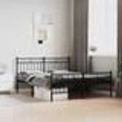 vidaXL Cadre de lit métal sans matelas avec pied de lit noir 160x200cm - 160 x 200 cm