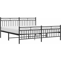 Cadre de lit métal sans matelas avec pied de lit noir 183x213cm vidaXL