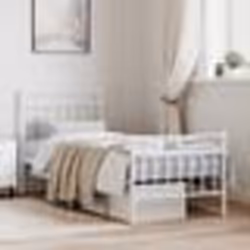 vidaXL Cadre de lit métal sans matelas avec pied de lit blanc 80x200cm - 80 x 200 cm