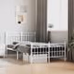 vidaXL Cadre de lit métal sans matelas et pied de lit blanc 120x190 cm - 120 x 190 cm