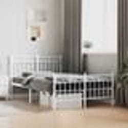 vidaXL Cadre de lit métal sans matelas et pied de lit blanc 120x190 cm - 120 x 190 cm