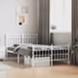 vidaXL Cadre de lit métal sans matelas et pied de lit blanc 120x200 cm - 120 x 200 cm