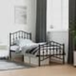 vidaXL Cadre de lit métal sans matelas avec pied de lit noir 80x200 cm - 80 x 200 cm