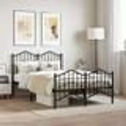vidaXL Cadre de lit métal sans matelas avec pied de lit noir 120x190cm - 120 x 190 cm
