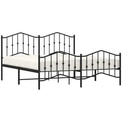Cadre De Lit Métal Sans Matelas Avec Pied De Lit Noir 183x213cm Vidaxl