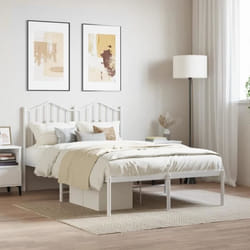vidaXL Cadre de lit métal sans matelas et tête de lit blanc 120x190 cm - 120 x 190 cm