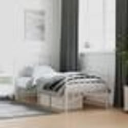 vidaXL Cadre de lit métal sans matelas avec pied de lit blanc 80x200cm - 80 x 200 cm