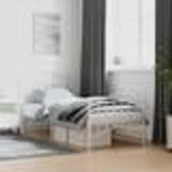 vidaXL Cadre de lit métal sans matelas avec pied de lit blanc 90x200cm - 90 x 200 cm