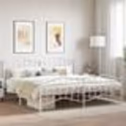 vidaXL Cadre de lit métal sans matelas et pied de lit blanc 200x200 cm - 200 x 200 cm