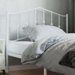 vidaXL Tête de lit métal blanc 100 cm