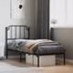 vidaXL Cadre de lit métal sans matelas avec tête de lit noir 80x200 cm - 80 x 200 cm