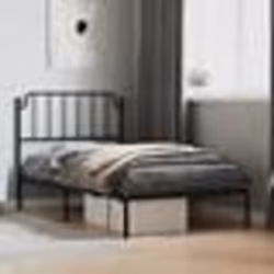 vidaXL Cadre de lit métal sans matelas avec tête de lit noir 100x200cm - 100 x 200 cm