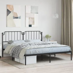 Vidaxl - Cadre de lit métal sans matelas et tête de lit noir 180x200 cm