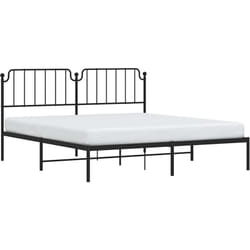 Cadre De Lit Métal Sans Matelas Avec Tête De Lit Noir 183x213cm Vidaxl